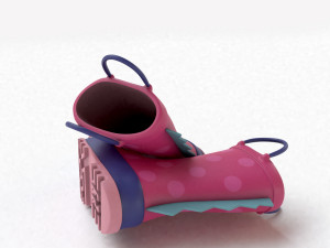 kids wellies with dragon texture Modelo 3D