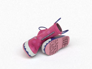 kids wellies with dragon texture Modelo 3D