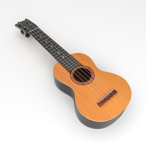 ukulele 3D 模型 .c4d .max .obj .3ds .fbx .stl .blend 