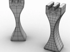 columbian aluminium chess set 3D Model