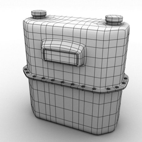 gas meter angular 3D Model .c4d .max .obj .3ds .fbx .stl .blend 