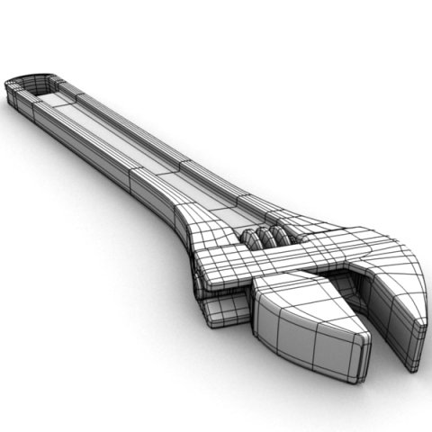 adjustable spanner 3D Model .c4d .max .obj .3ds .fbx .stl .blend 