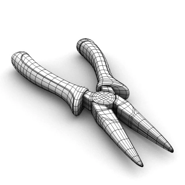 needle nosed pliers 3D Model .c4d .max .obj .3ds .fbx .stl .blend 
