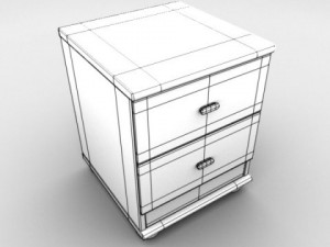 pinewood bedside small 3D मॉडल