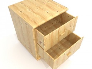 pinewood bedside small 3D मॉडल