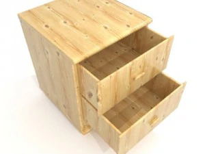 pinewood bedside small 3D Model