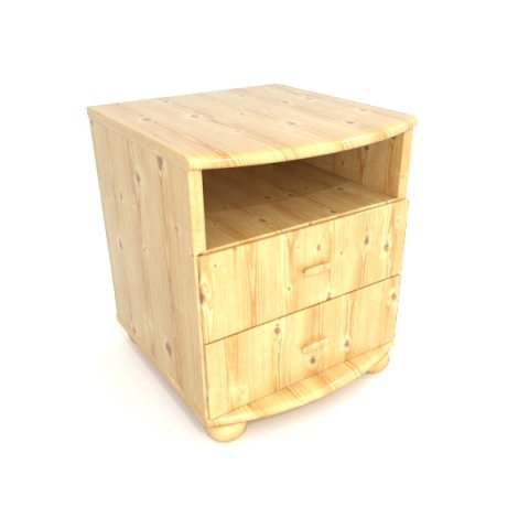 pinewood bedside 3D Model .c4d .max .obj .3ds .fbx .stl .blend