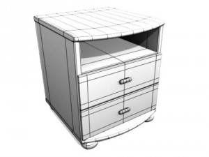 pinewood bedside 3D Model