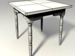 wooden table Model 3D