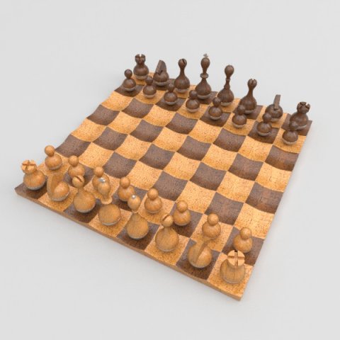 wobble chess set Model 3D .c4d .max .obj .3ds .fbx .stl .blend 