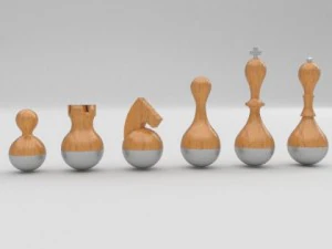 wobble chess set 3D Model