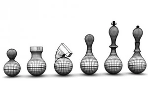 wobble chess set 3D Model