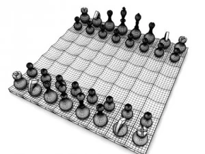 wobble chess set 3D Model