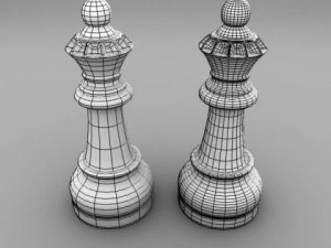 staunton chess set 3D Model