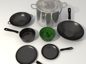 pots and pans set 3D Модель