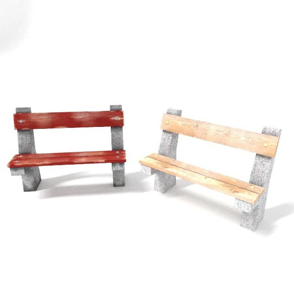 concrete bench 3D Model .c4d .max .obj .3ds .fbx .stl .blend 