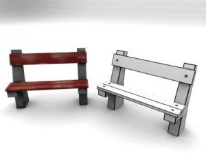 concrete bench 3D Model