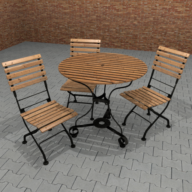 garden furniture set 3D Модель .c4d .max .obj .3ds .fbx .stl .blend 
