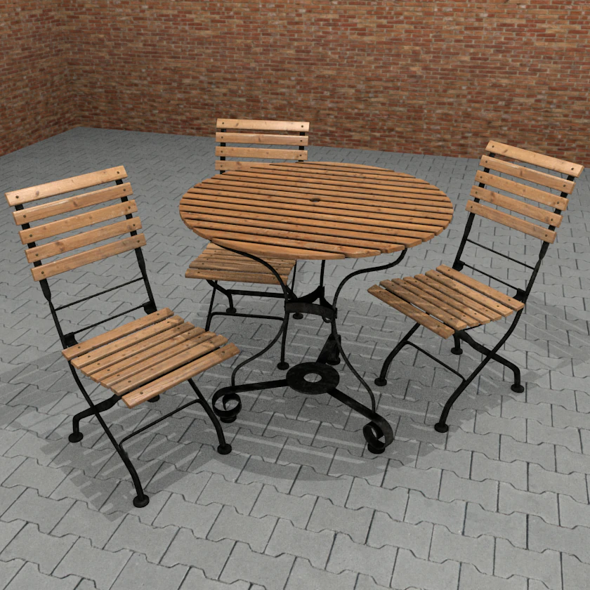 garden furniture set 3D Model .c4d .max .obj .3ds .fbx .stl .blend 