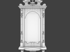 wooden wallclock Model 3D
