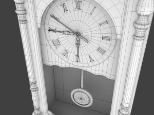 wooden wallclock Model 3D