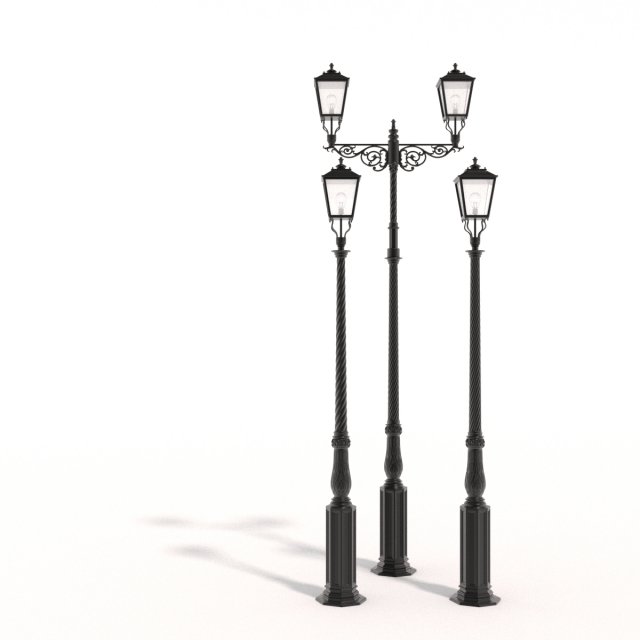 cast iron street lamps 2 Model 3D .c4d .max .obj .3ds .fbx .stl .blend 
