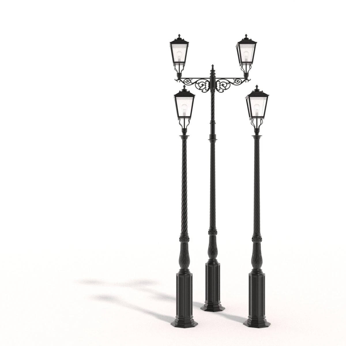 cast iron street lamps 2 3D Model .c4d .max .obj .3ds .fbx .stl .blend 