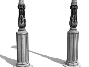 cast iron street lamps 2 Model 3D