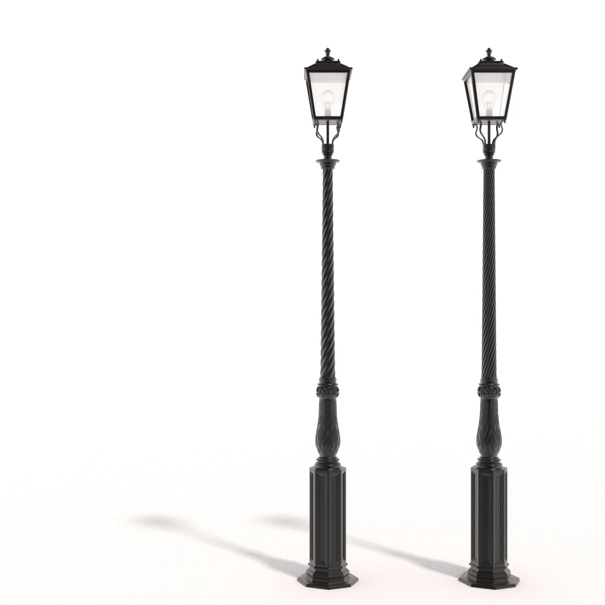 cast iron street lamps 3D Model .c4d .max .obj .3ds .fbx .stl .blend