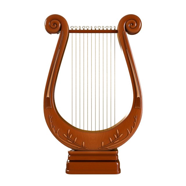 lyre Model 3D .c4d .max .obj .3ds .fbx .stl .blend 