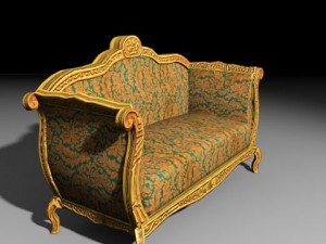 retro sofa 3D मॉडल