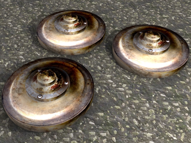 antitank land mine 3D 模型 .c4d .max .obj .3ds .fbx .stl .blend