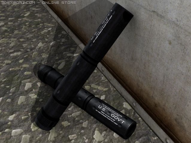 silencer Modelo 3D .c4d .max .obj .3ds .fbx .stl .blend 