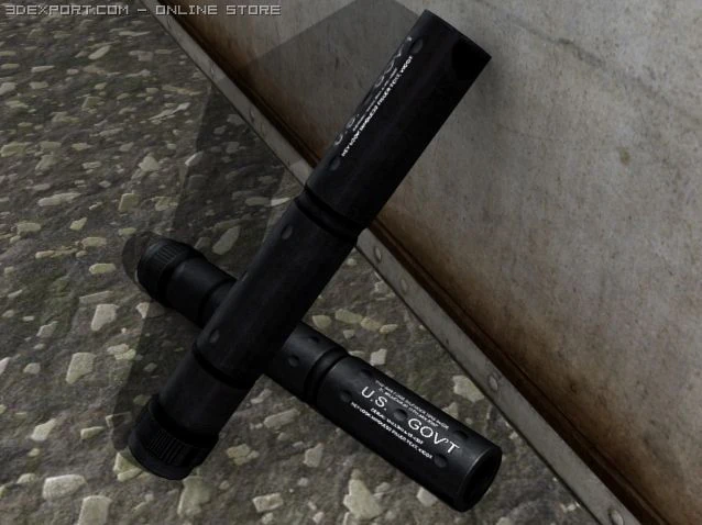 silencer 3D Model .c4d .max .obj .3ds .fbx .stl .blend 