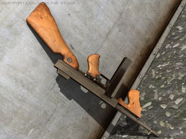 thompson m1a1 3D Model .c4d .max .obj .3ds .fbx .stl .blend 