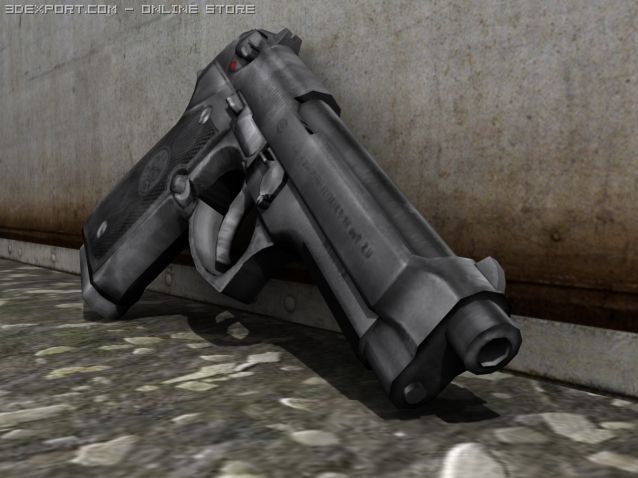 beretta m9 3Dモデル .c4d .max .obj .3ds .fbx .stl .blend 