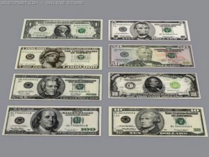 united states money 3D Model