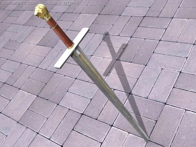 espada cora&ccedil;&atilde;o de le&atilde;o Modelo 3D .c4d .max .obj .3ds .fbx .stl .blend 
