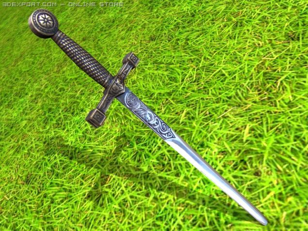 excalibur sword 3D Model .c4d .max .obj .3ds .fbx .stl .blend 