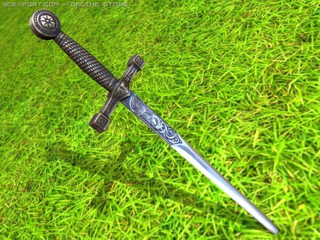 excalibur sword 3D Model .c4d .max .obj .3ds .fbx .stl .blend 
