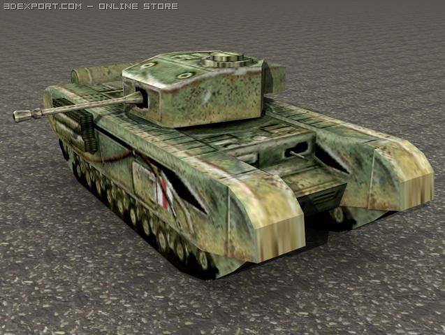 churchill mk iii a20 Model 3D .c4d .max .obj .3ds .fbx .stl .blend 