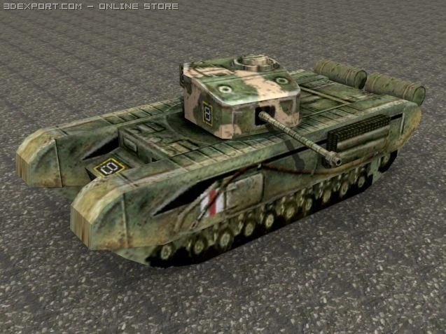 churchill mk iv a22 3D Model .c4d .max .obj .3ds .fbx .stl .blend