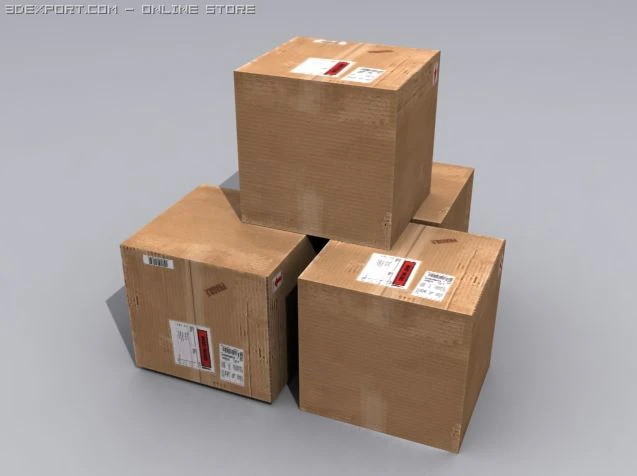 cardboard box 3D Model .c4d .max .obj .3ds .fbx .stl .blend 