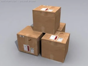 Pappkarton 3D Modell