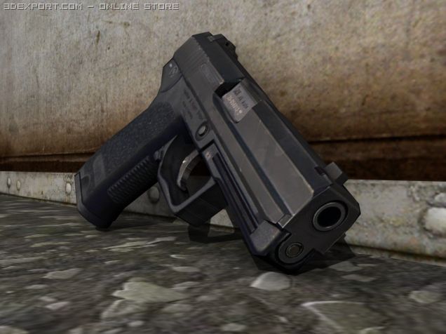 heckler koch usp 45 3D Model .c4d .max .obj .3ds .fbx .stl .blend