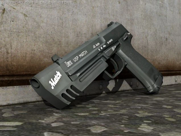 heckler koch usp match 3D Model .c4d .max .obj .3ds .fbx .stl .blend 