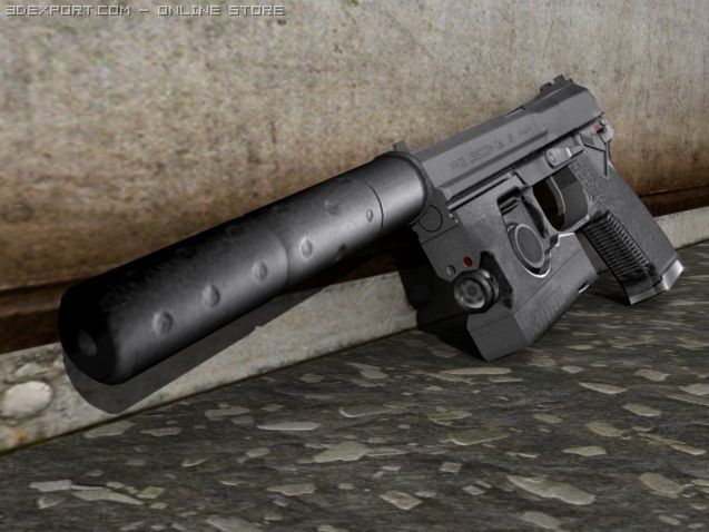 heckler  koch mk23 socom Model 3D .c4d .max .obj .3ds .fbx .stl .blend 