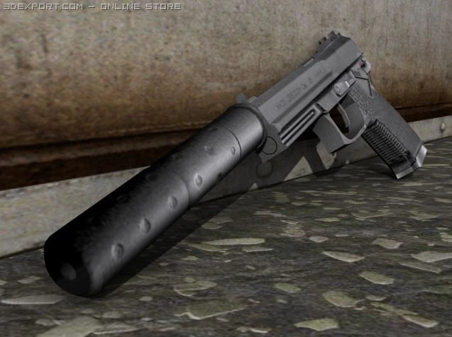 silenciador heckler koch mk23 Modelo 3D .c4d .max .obj .3ds .fbx .stl .blend 