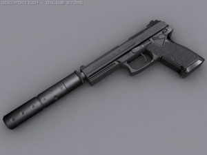 heckler  koch mk23 silencer 3D-Modell