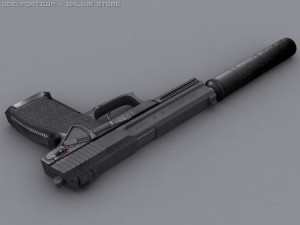 heckler  koch mk23 silencer 3D-Modell